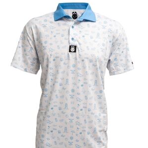 DoubleBogey Down Fore Shore Vibes Polo New With Tags. Size Large